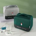 Miniatyrbillede 3 af 5: Medicinsk kasse klud opbevaringsboks familie bærbar opbevaringspose multifunktionel lagdelt medicin kasse opbevaringsbokse 25x20x13.5cm (grå)
