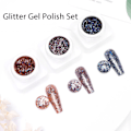 Miniatyrbild 7 av 8: Nagellack lim set 8 färger glitter gnistrande paljetter nagelkonst gel färg för nagelsalong