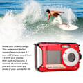 Miniatyrbilde 6 av 8: Full HD 2.7K 48MP 10ft Vanntett Undervanns Digitalkamera 16X Digital Zoom Front Bakre Doble Skjermer Vanntett Digitalkamera Rød
