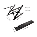 Miniatyrbillede 4 af 5: Justerbar bærbar computer stand dobbelt foldbar bærbar computer skrivebordsstativ aluminium pc riser til varmeafledning