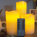Miniatyrbild 3 av 7: Eleganta stora LED-ljus i bisquefärgad harts, väderbeständiga för inom-/utomhusbruk, timer, flimrande låga, batteridrivna elektriska ljus för hemmet