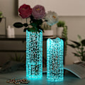 Miniatyrbild 6 av 8: Dekorativt Multifunktionellt Glas, Elegant Klar Cylindervas, Unik Design Lämplig För Heminredning Och Olika Tillfällen, Transparent, 10 X 10 X 25