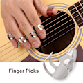 Miniatyrbild 8 av 8: 15 st DIY tumme pekfinger fingerplockar skyddstillbehör med förvaringslåda för gitarr