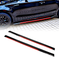 Miniatyrbild 1 av 8: 8PCS Bil Karosseri Styling Sido kjol Ljus Svart Röd Trim Splitters Diffuser Winglet Universal för Civic