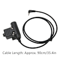 Miniatyrbild 6 av 8: U94 PTT-headset-adapter 90 cm, bakre klämma headset-kontaktkabel för Xiaomi Dual Channel Walkie Talkies