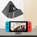 Miniatyrbild 5 av 5: Bärbar triangulär typ C laddningsbas i metall för Switch / Lite-värd (grå)