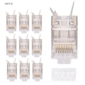 Miniatyrbillede 1 af 5: 10 stk. afskærmede RJ45 8P8C CAT7 30GIP kommunikationsnetværksserverkonnektorer Ethernet-kabel RJ45