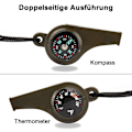 Miniatyrbild 4 av 6: Bärbar överlevnadskompis, utomhuscamping: Multifunktionell nöd-visselpipa, kompass och termometer