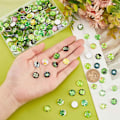 Miniatyrbild 3 av 5: Lyckobringande Glasstenar För DIY, Smyckestillverkning Platt Baksida Glas Cabochoner Med Fyrklöverdesign 12Mm Blandad Färg, Vattentät Och Glansig