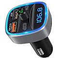 Miniatyrbillede 1 af 5: Bluetooth FM-sender Hurtig Billader Bilradio Notebook FM-sender Radioadapter Med Dobbelt USB-porte Håndfri Skærm Indikatorlys Mp3
