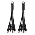 Miniatyrbilde 2 av 2: 2PCS Multifunksjonell 3 i 1 Bærbar USB-lading Klær Datakabel Linje for iOS/Android (Svart)