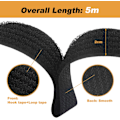 Miniatyrbillede 3 af 5: 5m justerbare kabelstropper med 25 løkker, sorte genanvendelige kabelbind, velcro-fastgørelsesstrop til kabelstyring (5m x 2cm, sort) longziming