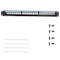 Miniatyrbilde 1 av 5: 19 tommers 24-porters monterbar data patch panel CAT6 nettverkskabel rack (moduler ikke inkludert)