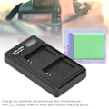 Miniatyrbillede 6 af 7: Bærbar kamera batterioplader til NB‑13L USB kamera dobbelt oplader med LCD-skærm