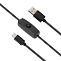 Miniatyrbillede 4 af 5: 3 stk. 5V3A TypeC-grænseflade Strømadapter Strømkabel med Afbryder til Raspberry Pi 4B