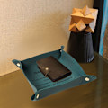 Miniatyrbild 5 av 5: Valetbricka Skrivbordsförvaring Organizer - Multi-Use Läder Catchall Bricka Sängbord Caddy Tärningshållare för Nycklar, Telefon, Plånbok, Mynt, Smycken,