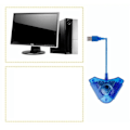 Pikkukuva 1 / 4: PS2-PC-muunnin, Plug and Play, 1 PC-tietokone 2 PS2-sovittimeen, sovitinkaapeli WIN98 XP 7 8:lle