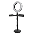Miniatyrbillede 4 af 5: Mobiltelefon 2 stk. Clips Stativ med 6in LED Ring Light Fyldlys Beslag til Live Stream
