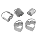 Miniatyrbilde 4 av 5: 5 stk. kakeformsett med håndtak i rustfritt stål for baking og matlaging Alentine Day