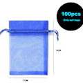 Miniatyrbilde 2 av 5: 100 stk 2,8\"x3,6\"(7x9cm) Gaveposer Snøring Organza Smykkeposer, Oppbevaringspose