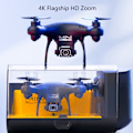 Miniatyrbilde 7 av 8: Mini 4K HD Aerial WIFI Drone 4 Axis Folding Intelligent Hovering 360 Degree Stunt Tumbling Drone