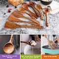 Miniatyrbild 5 av 5: Träskedar för matlagning, Non-stick köksredskap set, Trä
