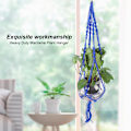 Miniatyrbild 5 av 5: Macrame växt hängare inomhus utomhus växt hållare för hängande krukväxter blommor (Blå)