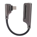 Pikkukuva 2 / 4: 2 in 1 -kuulokkeiden lataussovitin, alumiiniseosliitin, Plug and Play, 3,5 mm:n kuulokeliitäntä IOS:lle, musta