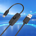 Miniatyrbillede 5 af 5: 3 stk. 5V3A TypeC-grænseflade Strømadapter Strømkabel med Afbryder til Raspberry Pi 4B