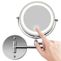 Miniatyrbild 1 av 7: Väggmonterad Sminkspegel, 10X Förstorande Dubbelsidig LED-belyst Sminkspegel för Badrum, 360° Roterbar, USB-uppladdningsbar och 7 Tum Utdragbar