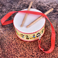 Miniatyrbillede 8 af 8: Mini træ håndholdt håndtromme musik percussion instrument barn legetøj gave