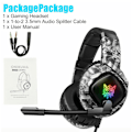 Miniatyrbild 5 av 5: Professionellt Gamingheadset med Mikrofon, Coola RGB-ljuseffekter & Bekväm Over-Ear Design för PS4, PS5, Xbox, PC, Laptop, Universell