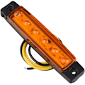 Pikkukuva 4 / 5: 10 kpl 12V 6 SMD LED -sivumerkkivalot - Etu- ja takamerkkivalot perävaunulle, kuorma-autolle, asuntovaunulle, matkailuautolle, linja-autolle, veneelle, traktorille, meripihkan oranssi