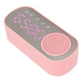 Miniatyrbild 5 av 5: Väckarklocka Bluetooth-högtalare HIFI LED-spegelskärm Micro USB-laddning FM-radio Digital klocka för läsning Resor