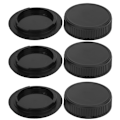 Miniatyrbillede 2 af 2: 3 stk. sort plastik bærbar objektiv bagdæksel krop forreste hætte sæt passer til Pentax PK-fatning kamera