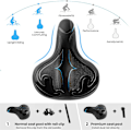 Miniatyrbild 5 av 5: Andningsbart cykelsäte i memory foam, tyst fjädring med vattentätt läderöverdrag, ergonomisk design för säkra natturer