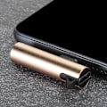 Pikkukuva 1 / 8: 2 kpl 2-in-1 TypeC - 3,5 mm -ääniliitäntäkaapelilaturi, kuulokemikrofonijakaja, sovitin (kulta)