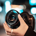 Miniatyrbillede 4 af 5: Regnbue Blå Stribe Filter Kalejdoskop Glas Prisme Fotografi Rekvisitter