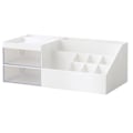 Miniatyrbillede 1 af 5: Makeup Organizer til Forfængelighed Med 2 Opbevaringsskuffer, Soveværelse Skrivebordsorganisation, Klar Skuffe Organizer til Kosmetik
