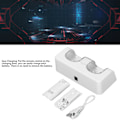 Miniatyrbillede 7 af 8: Fjernbetjeningens batterioplader med strømkabel Stabil bærbar dobbelt opladningsstation Dock til Wii Game Remote Control BatteryWhite