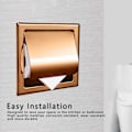 Miniatyrbillede 7 af 8: Indbygget stil toiletpapirholder rustfrit stål papirholder toiletrulleholder til hotelbadeværelse rosenguld