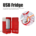 Miniatyrbild 7 av 8: USB-kylskåp isolerad kylning liten bärbar låg decibel energibesparande halvledarkyl kylskåp kylare för bil röd