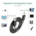 Miniatyrbild 4 av 5: Ultra-Flexibel Höghastighets DisplayPort-kabel, Stöder Okonprimerat Ljud, 3m Längd, Guldpläterade Kontakter & Folieskärmning