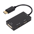 Miniatyrbilde 1 av 5: DisplayPort til VGA Video Adapter 3 i 1 Bærbar DP Til HD Multimedia Interface VGA DVI Kabel Adapter