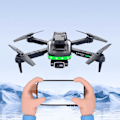 Miniatyrbillede 1 af 8: S162 RC Drone Hindring Undgåelse WIFI Drone Fjernbetjening Quadcopter med 4K HD Dobbelt Kamera LED Grønt Lysstrimmel