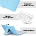 Miniatyrbillede 6 af 8: Universal trådløs Bluetooth-tastatur Flip Case Cover med stativ til iOS/Android-telefoner
