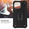 Miniatyrbild 4 av 8: Reptålig pansarskydd med stativ för iPhone 13 Pro Max mobiltelefoner Armor Protect Case(Svart Svart )