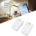 Miniatyrbillede 1 af 8: 2 stk. Smart WiFi-stik til genopladelig brandsikker trådløs fjernbetjening med stemmestyring WiFi Smart Socket-stik EU-stik 100‑250V
