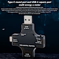 Miniatyrbild 6 av 8: USB-strömmätare testare USB C testare med färgad IPS digital skärm för laddare ström mobil ström batteri kapacitet
