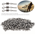 Miniatyrbilde 6 av 7: Metall Amerikansk Type SubLine Klips Fiske krok Svivel Hurtigkobling Liten Fiskeutstyr (svart 6#)